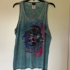 Super soft Harley Davidson burnout tank top
